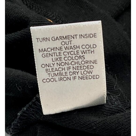 Christopher & Banks 3/4 Sleeve Candy Corn Satin Trim Black Cotton Tee XL - Picture 5 of 6